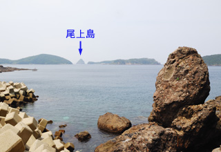 宮ノ浦漁港の西の端より五島方面を望む