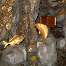 「中津江村」の鯛生金山の中にある金の鯛