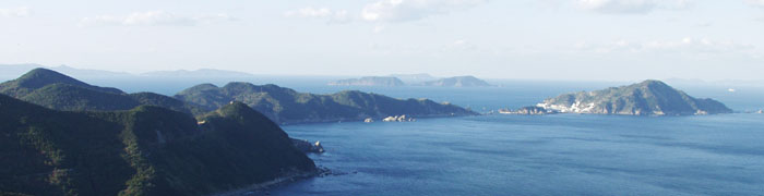四浦半島の蒲戸崎自然公園の展望台よりの眺め