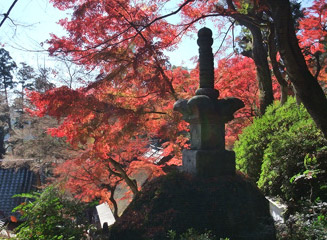 宝筐印塔(ほうきょういんとう)と紅葉