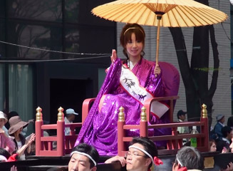 神輿発祥の地宇佐どんたく隊(ミス大神社女)