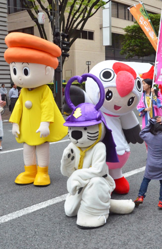 ふくやどんたくよかもん隊 ふくやのゆるキャラめんたい坊やとつる姫ちゃんと唐ワンくん