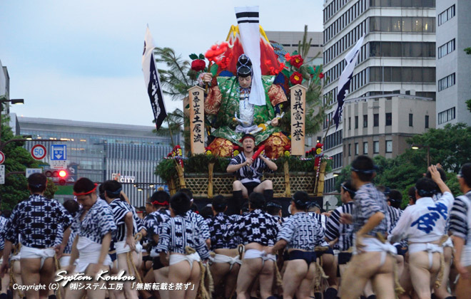 四番山笠 土居流(舁山)【曾我富士誉(そがふじのほまれ)】見送り