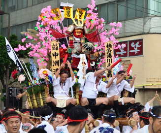 七番山笠 中洲流(舁山)【楠公湊川之奮戦(なんこうみなとがわのふんせん)】