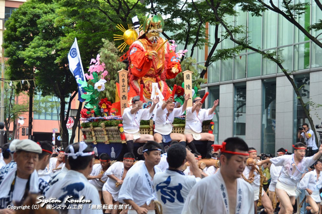六番山笠 西流 舁山(かきやま) 【蘭陵王(らんりょうおう)】人形師 今井洋之