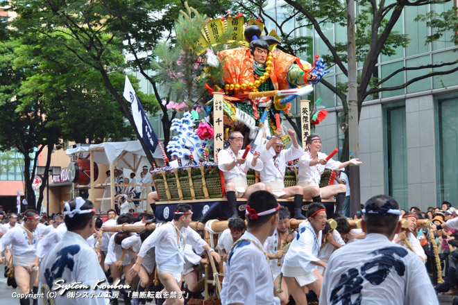 七番山笠 千代流 舁山(かきやま) 【英傑傾天下尚潔(えいけつてんかにかぶいてなおいさぎよし)】人形師川崎修一
