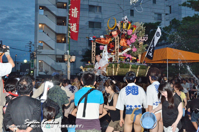 三番山笠 人形は黒田如水、長政に仕え槍術に優れた武将 母里太兵衛)