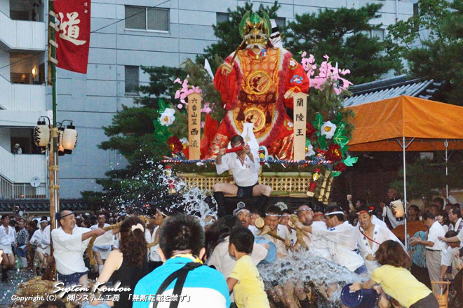 六番山笠 西流 人形は南北朝時代末期(六世紀)中国で活躍した蘭陵王