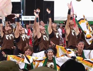 わっしょいYOSAKOI北九州 (長崎大学 「突風」)勝山公園大芝生広場にて