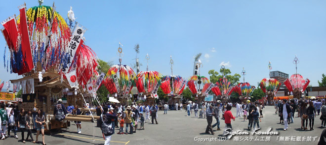 今日は 2010/5/16(日曜日)川渡り神幸祭(お上り)の日です。今日も良い天気! 【11:50 頃】